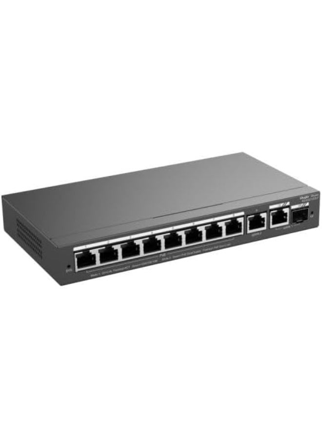 Ruijie RG-ES210GS-P 10-Port Gigabit Smart Cloud Managed PoE Switch, 8 PoE+ Ports (IEEE 802.3af/at), 2 Non-PoE Ports, 802.1Q VLAN, QoS, Link Aggregation, Fanless Design, Energy Efficient, Remote Management via Cloud and Mobile App - Image 2